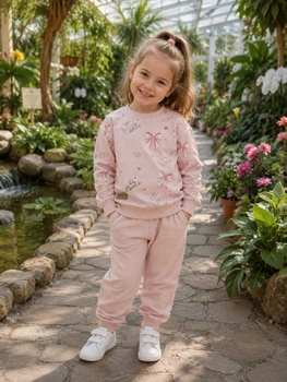Комплект двойка “Sweet Bows” Kiddo пудровый 98 см