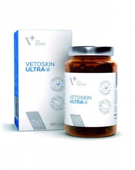 Харчова добавка для котів і собак Vet Expert VetoSkin Ultra (для шкіри та вовни) - 60 кап