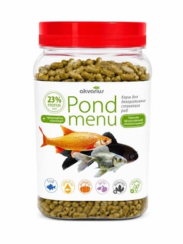 Корм для прудовых рыб Аквариус Понд Меню, стиксы (Pond Menu) - 600 мл (140г)