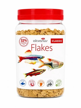 Корм для аквариумных рыб Аквариус Классическое меню, хлопья (Classic menu flakes) - 600 мл (80г)