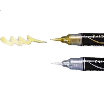 Кисть-ручка Pentel GFH-X с кнопочной подачей чернил, мягкая, золотистая, 1 шт.