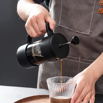 Термостойкий стеклянный чайник-френч-пресс для кофе Onlycook, 350 мл.