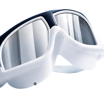 Очки для плавания BALNEAIRE Fashion Large Frame Myopia Swimming Goggles, High Definition Anti-Fog Swimming Vacation Equipment, YJ010 Deep Sea Blue [с покрытием]