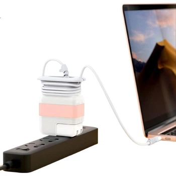 Чехол Mryc для зарядного устройства Apple для ноутбука, чехол для адаптера питания MacBook Air/Pro, органайзер для кабеля передачи данных [29 Вт/30 Вт], белый