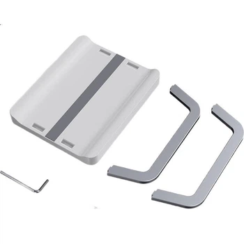 Вертикальная подставка для ноутбука NVV, подходит для Mac Mini M4/M4 Pro, вертикальная подставка для компьютера, настольная опорная рама, охлаждающий поднос, NP-M4A, серебристо-белый.