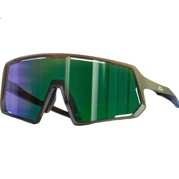 Спортивные очки для велоспорта Fute Outdoor Sports, для дневного и ночного использования, фотохромные поляризованные очки для бега для мужчин и женщин, защитные очки, матовая зеленая оправа - F164