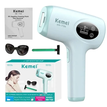 Фотоепілятор IPL Kemei KM-7104 для видалення волосся, домашній лазерний епілятор для обличчя, тіла, рук і ніг
