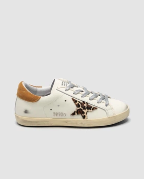 Жіночі кросівки повсякденні Golden Goose Superstar Low Cut White Leo Star 38 (24,0 см) Білий