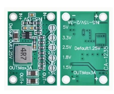 Ультракомпактный понижающий DC-DC преобразователь CA-1235 (5–15V в 1.25–5V, 3A): Модуль питания с фиксированными перемычками на базе MP1495