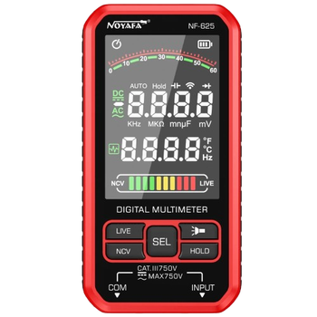 Мультиметр-тестер NOYAFA NF-625 діапазон DCV 10мВ–750В 3.7В 11000мА