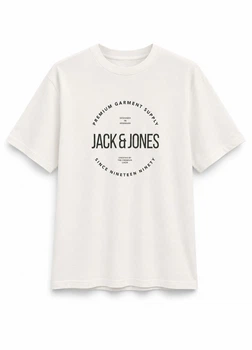 Футболка из хлопка Jack & Jones 12265183c64 M белая (100015060)