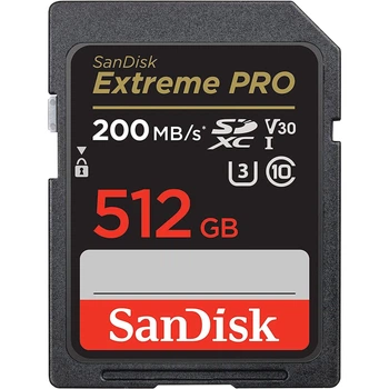 Карта пам'яті Sandisk 512GB SD C10 UHS-I U3 R200/W140MB/s Extreme Pro V30 (SDSDXXD-512G-GN4IN)