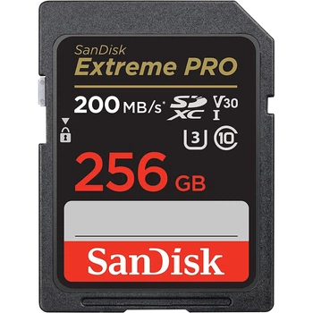 Карта пам'яті Sandisk 256GB SD C10 UHS-I U3 R200/W140MB/s Extreme Pro V30 (SDSDXXD-256G-GN4IN)