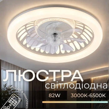 Потолочная люстра с вентилятором VALESO B XI3801-480B WH (белая)