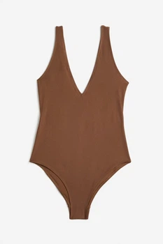 Боди-топ H&M 1209690001c70 38 коричневое (100015427)
