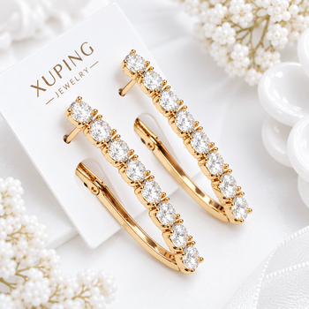 Серьги Xuping Jewelry длина 3.2см ширина 4мм медицинское золото позолота 18К стрелы с648
