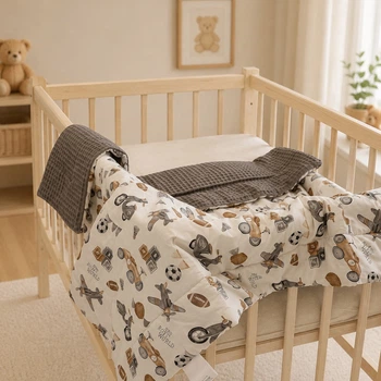 Плед детский MirSon №031 Silky Waffle 22-1417 Retro Boys' World 60х80 см (2200013893165)