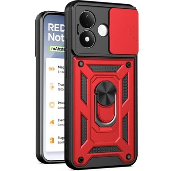 Чехол с защитой камеры Deexe Armor Shield для Xiaomi Redmi Note 17 Pro - Red