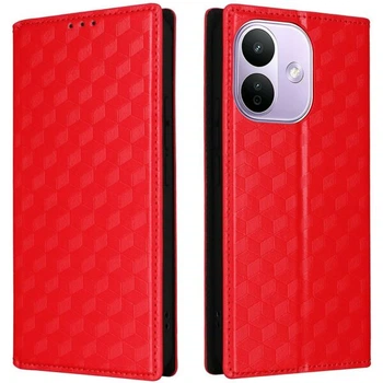 Чехол Deexe Rhombus Book для Xiaomi Redmi Note 17 Pro - Red