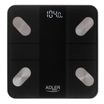 Smart-ваги Adler AD 8186 Black — Bluetooth, Tuya та 18 показників тіла
