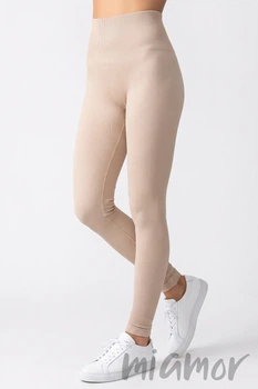 Леггинсы бесшовные в рубчик с пуш-ап эффектом GIULIA Leggings RIB Push Up Naturale L/XL Бежевые