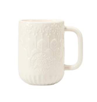 Кружка Starbucks Ink белая рельефная 414 мл, для кофе