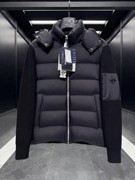 PRADA — чоловічий чорний пуховик із трикотажними вставками Прада L