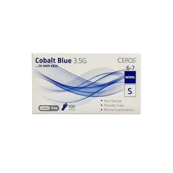 Перчатки Ceros Cobalt Blue нитриловые неопудренные размер S 100 шт фиолетовые (9095)