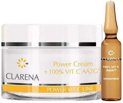 Крем основа з екстрактом шовку + ампула зi 100% вiт С Clarena Power Cream 100%