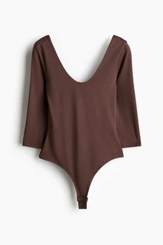 Боди-топ H&M 1260949003c70 M коричневое (100015378)