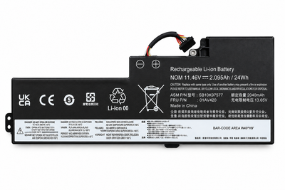 Акумулятор 01AV420 01AV421 для Lenovo ThinkPad T470 T480 A475 A485 TP25, 11.46V 24Wh