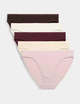 Набор хлопковые трусики Marks&Spencer модель High legs 18(46) 5 шт bitter chocolate 0271