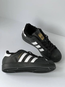 Кеди чоловічі зимові Superstar Black чорні 40