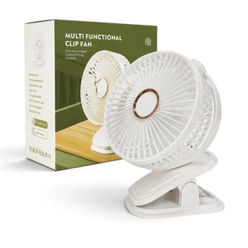 Вентилятор Clip Light Fan 696 портативный 4-в-1 на прищепке белый