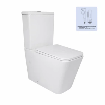 Унитаз напольный Qtap Crow Ultra Quiet безободковый с сиденьем Soft-close QTCRO27W51028