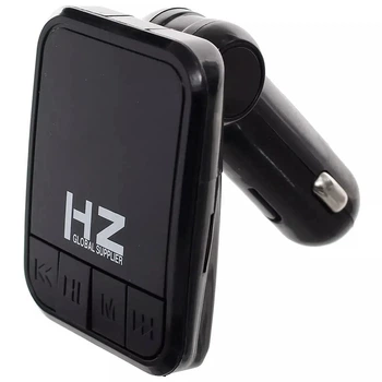 Автомобільний FM модулятор H6 з Bluetooth 5.0 швидкою зарядкою USB 28Вт вольтметром та пультом ДК для відтворення музики Чорний