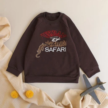 Дитячий світшот з вишивкою Urban Safari 140 см коричневий FD34-UrbanSafari-Shokolad-36 Ladan