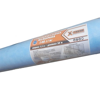 Супердифузійна мембрана 140г/м2x1,5мx50м блакитна україна X-Treme