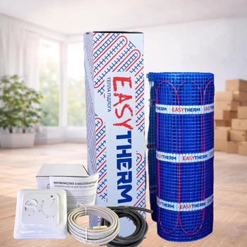 Нагрівальний мат Easytherm 15,0 м2 (3000 Вт) + механічний терморегулятор, комплект для теплої підлоги