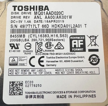 Жорсткий диск Hdd 2.5 Sata Toshiba 200gb