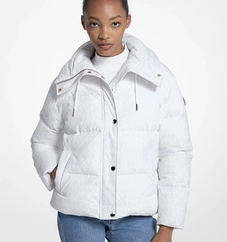 Женская куртка Michael Kors Signature Logo Quilted Puffer Jacket White,S