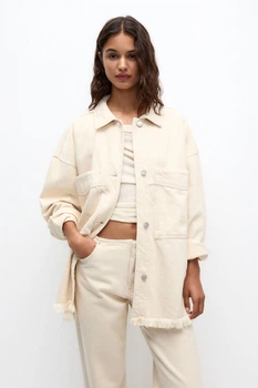 Джинсова куртка Pull & Bear світло-бежевий SNCVH139 L