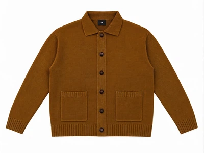 Кардиган бавовняний в'язаний для чоловіка H&M Regular fit BDO104626 M коричневий