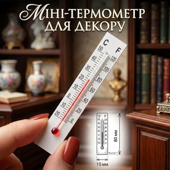 Міні декоративний термометр Miniature 80*15 мм