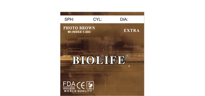 Лiнза мiнеральна Biolife фотохромна коричнева діоптрія +2.25