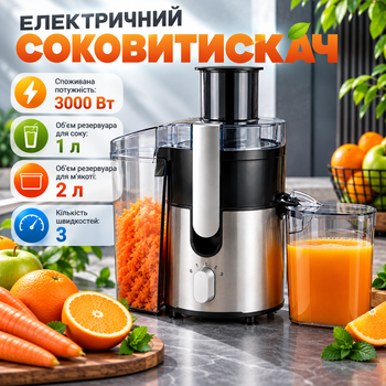 Соковыжималка Zepline ZP-122 4в1 3000 Вт с блендером кофемолкой измельчителем резервуаром 1 л Электрические соковыжималки для овощей и фруктов