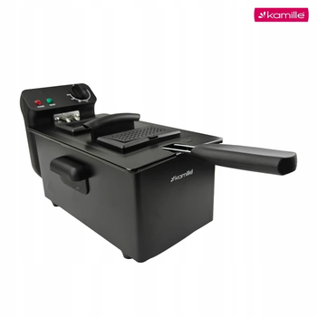 Фритюрница Kamille KM-6816 3 л 2000 Вт черная с термостатом и фильтром запахов