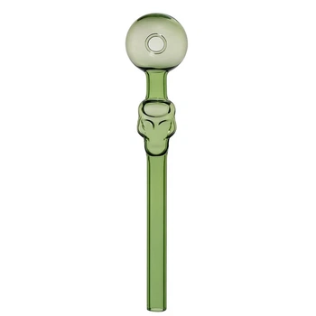 Стеклянная Трубка Колба Для Масел Oil Burner Pipe Skull Green