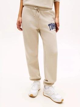 Спортивні штани на флісі жіночі Tommy Hilfiger 356456622 XL Бежеві (1162373635)