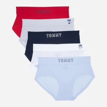 Набір трусиків сліпів жіночих Tommy Hilfiger 482262739 S 5 шт Червоний/Білий/Синій (1162341051)